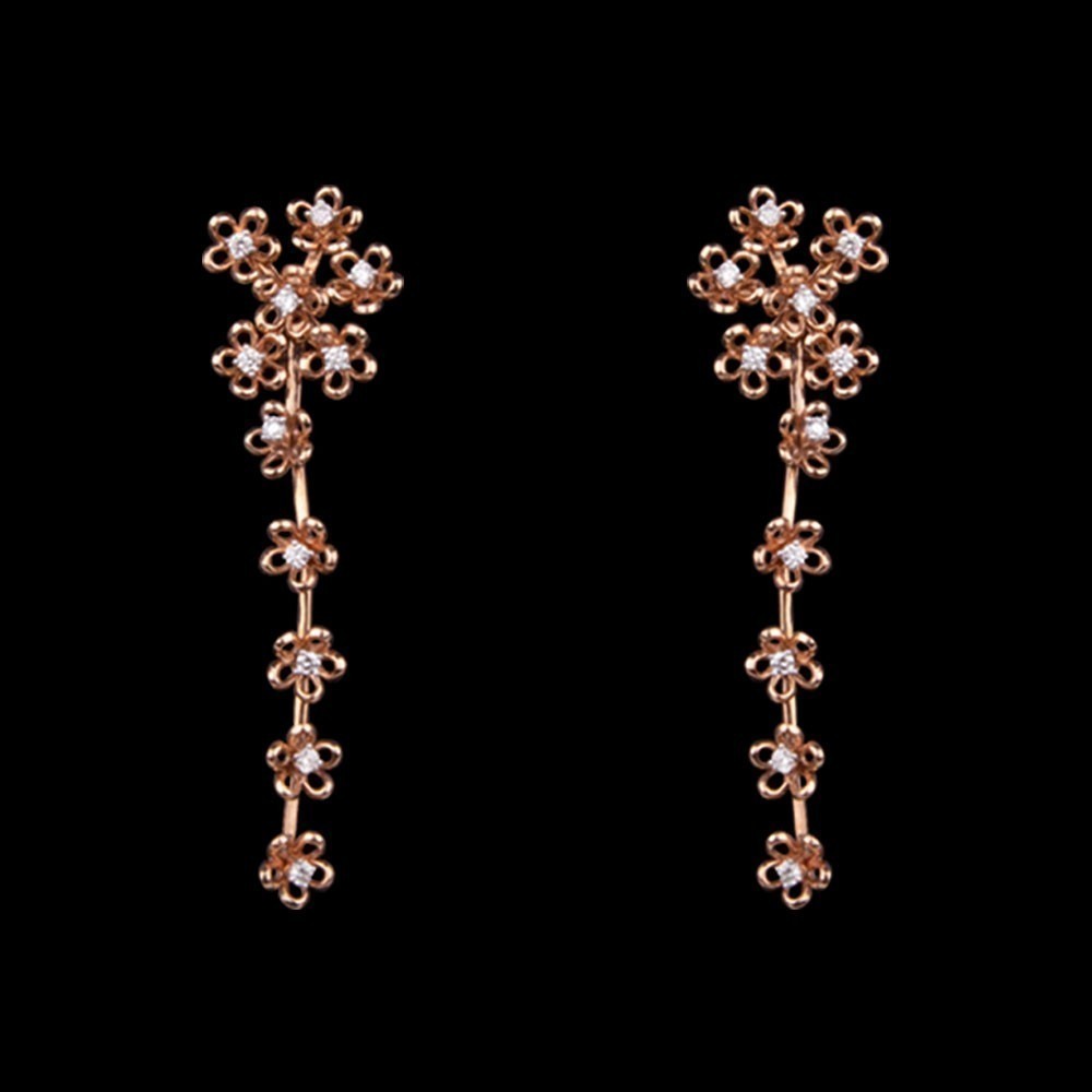 18K Rose Gold Diamond Earrings - 0.37ct SI-GH