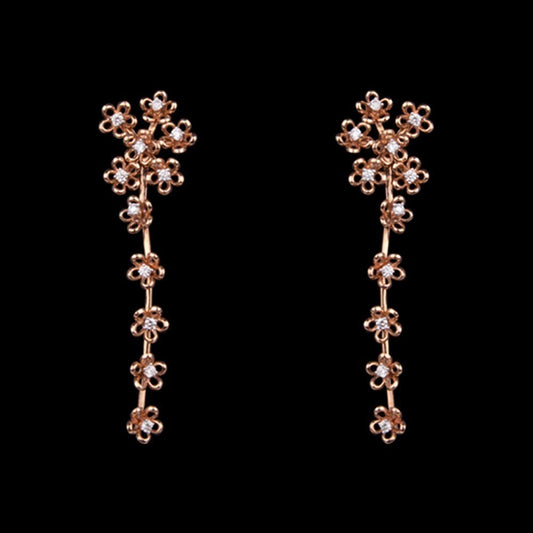 18K Rose Gold Diamond Earrings - 0.37ct SI-GH