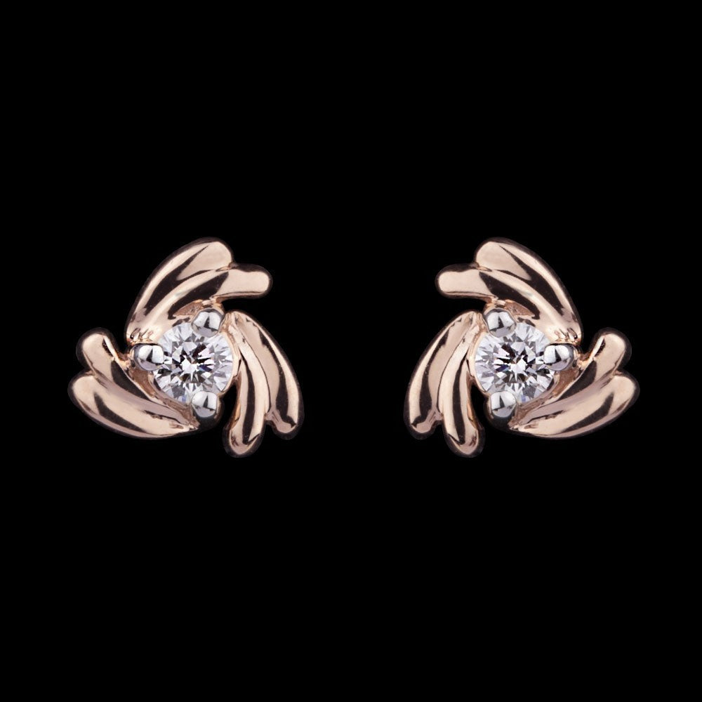 18K Rose Gold Diamond Earrings - 0.1ct VS-GH