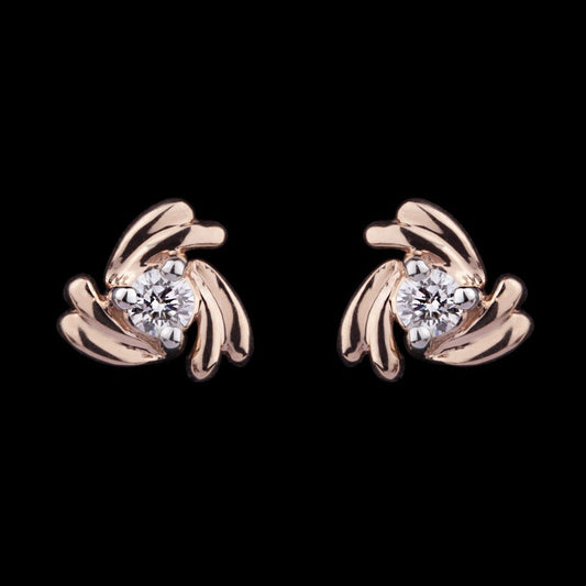 18K Rose Gold Diamond Earrings - 0.1ct VS-GH