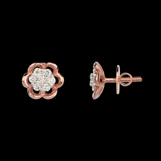 18K Rose Gold Diamond Earrings - 0.15ct SI-GH