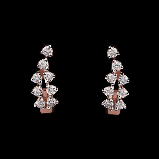 14K Rose Gold Diamond Earrings - 0.34ct VVS-VS-HI