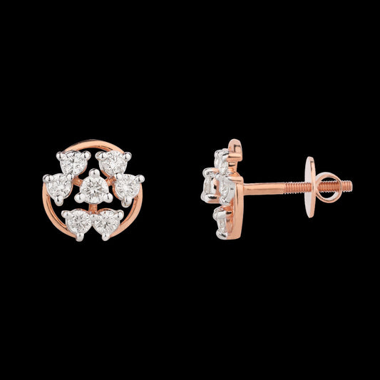 14K Rose Gold Diamond Earrings - 0.7ct VS-SI-IJ