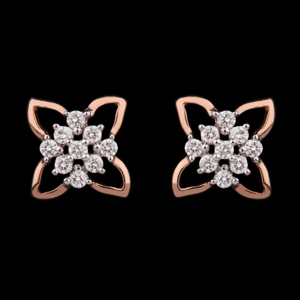14K Rose Gold Diamond Earrings - 0.26ct VVS-VS-HI