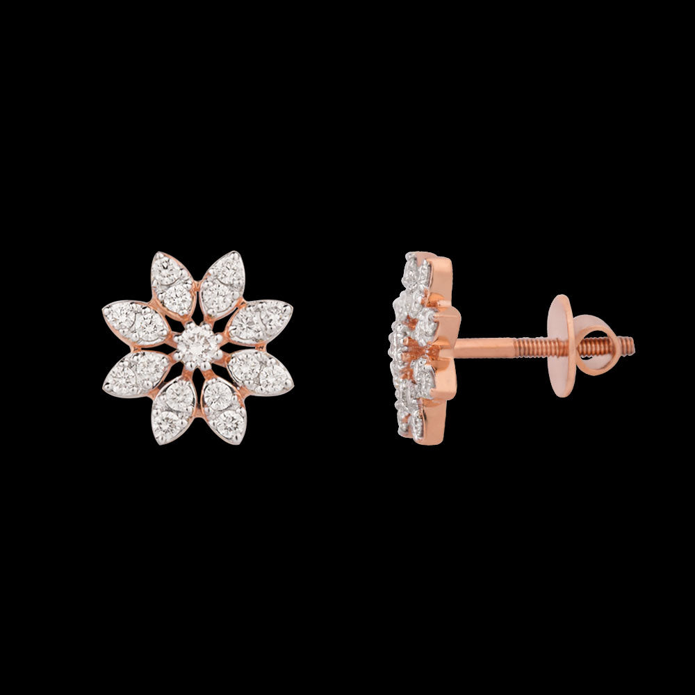 18K Rose Gold Diamond Earrings - 0.56ct VVS-VS-GH