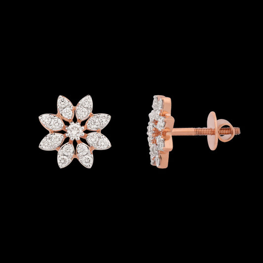 18K Rose Gold Diamond Earrings - 0.56ct VVS-VS-GH