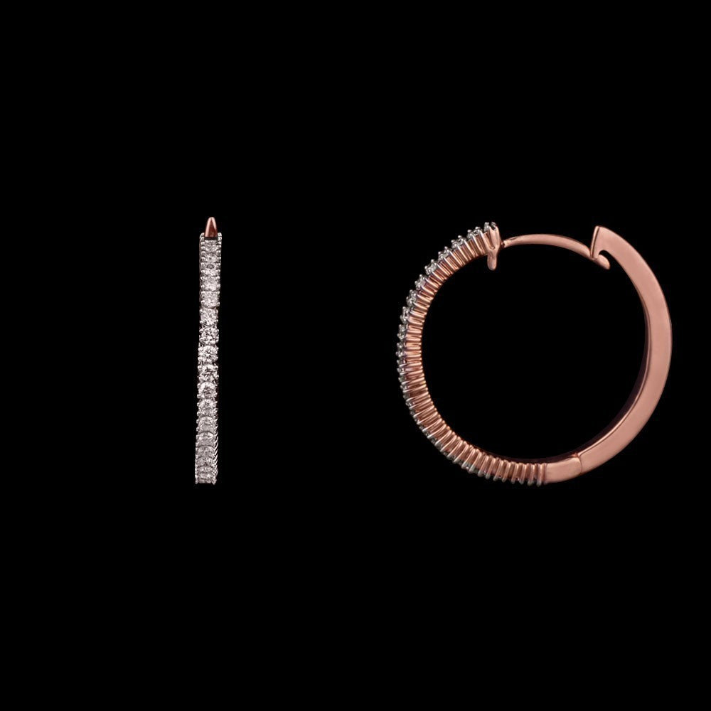 14K Rose Gold Diamond Earrings - 0.35ct VVS-VS-GH