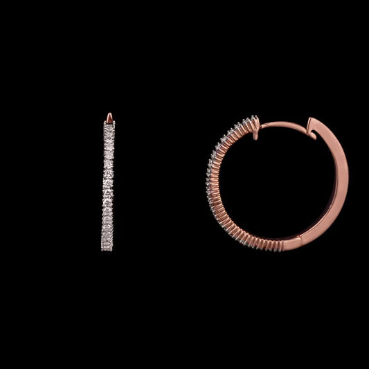 14K Rose Gold Diamond Earrings - 0.35ct VVS-VS-GH