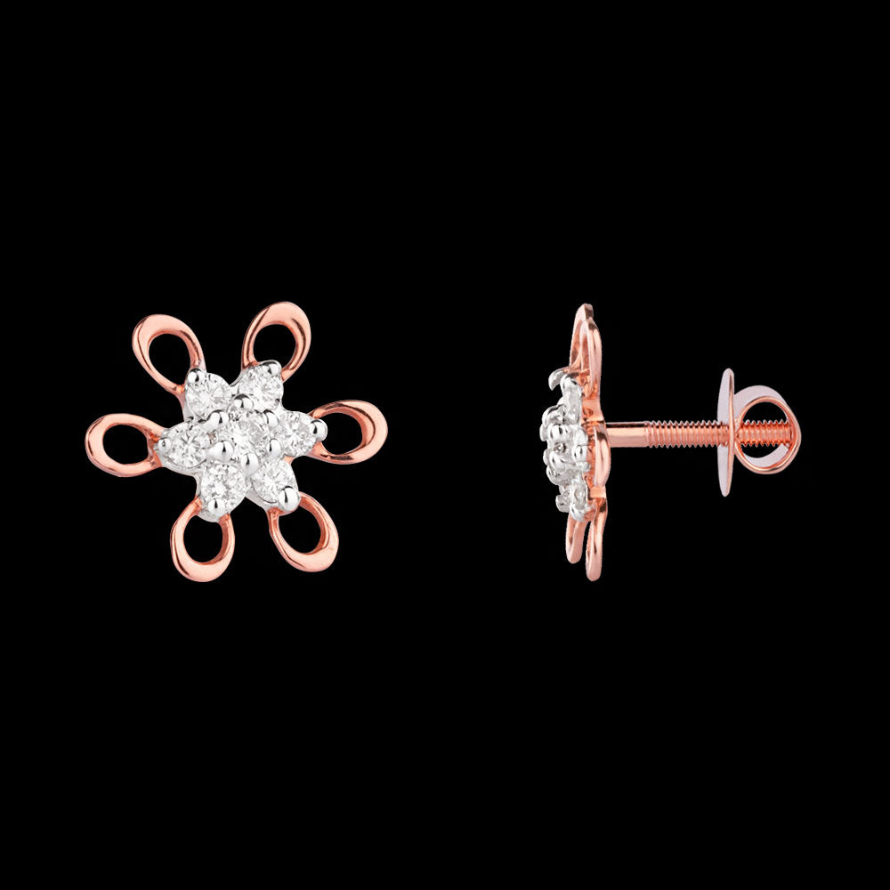 14K Rose Gold Diamond Earrings - 0.23ct VVS-VS-GH