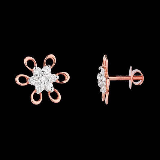 14K Rose Gold Diamond Earrings - 0.23ct VVS-VS-GH