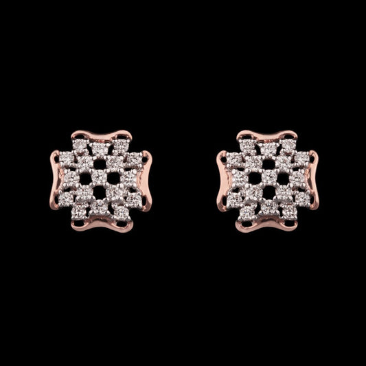 14K Rose Gold Diamond Earrings - 0.33ct VVS-VS-HI