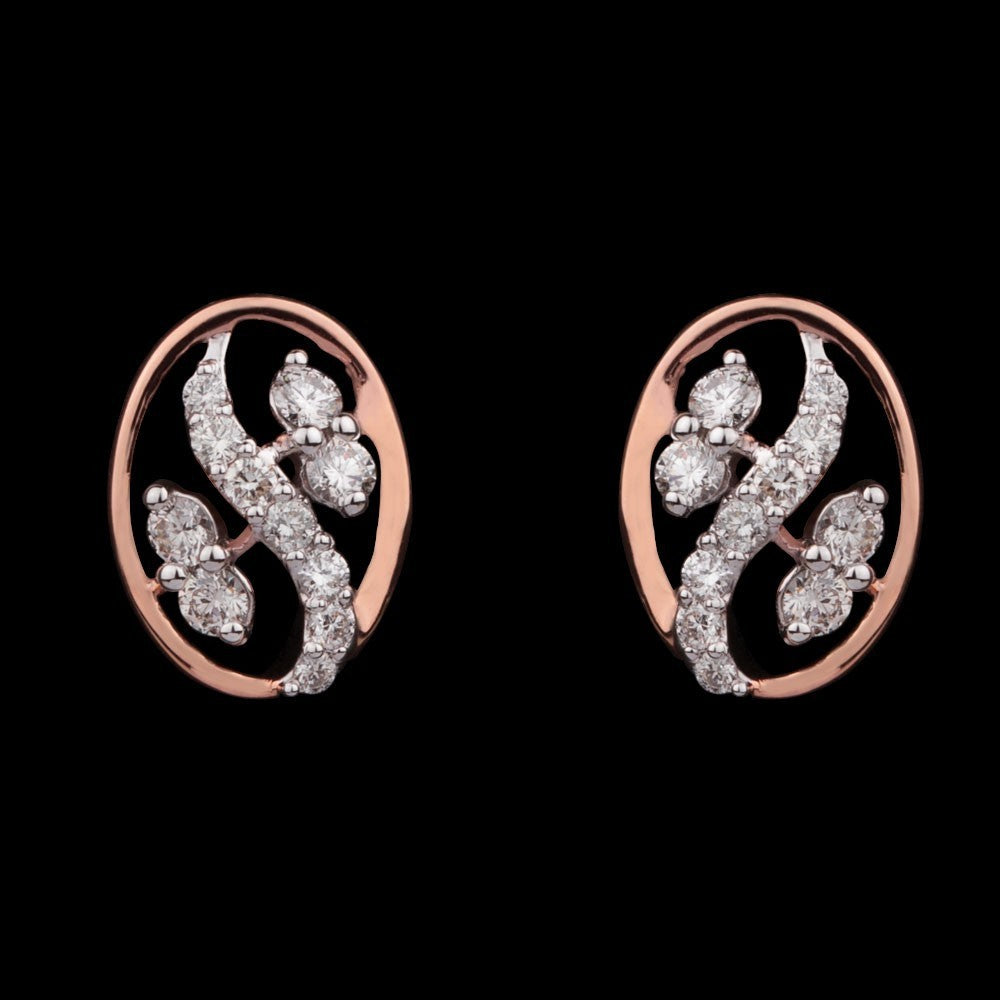 14K Rose Gold Diamond Earrings - 0.45ct VS-HI
