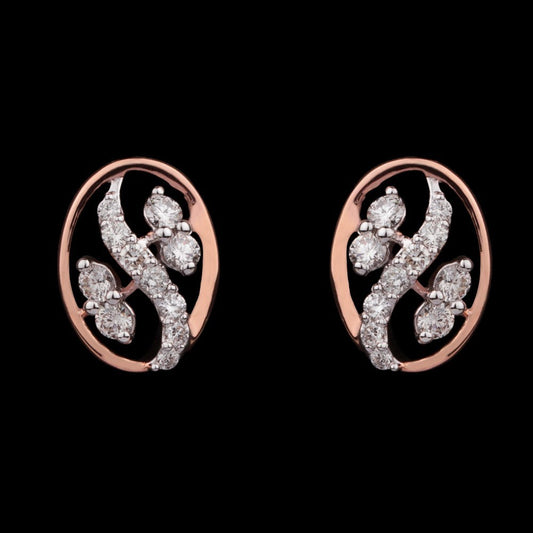 14K Rose Gold Diamond Earrings - 0.45ct VS-HI