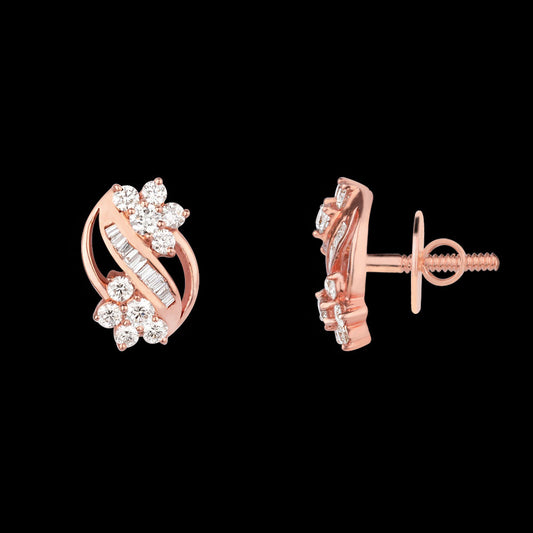 14K Rose Gold Diamond Earrings - 1.05ct SI-IJ