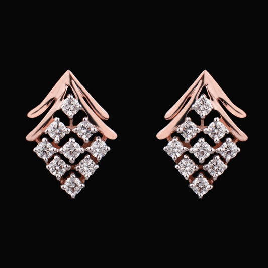 14K Rose Gold Diamond Earrings - 0.37ct VVS-VS-HI