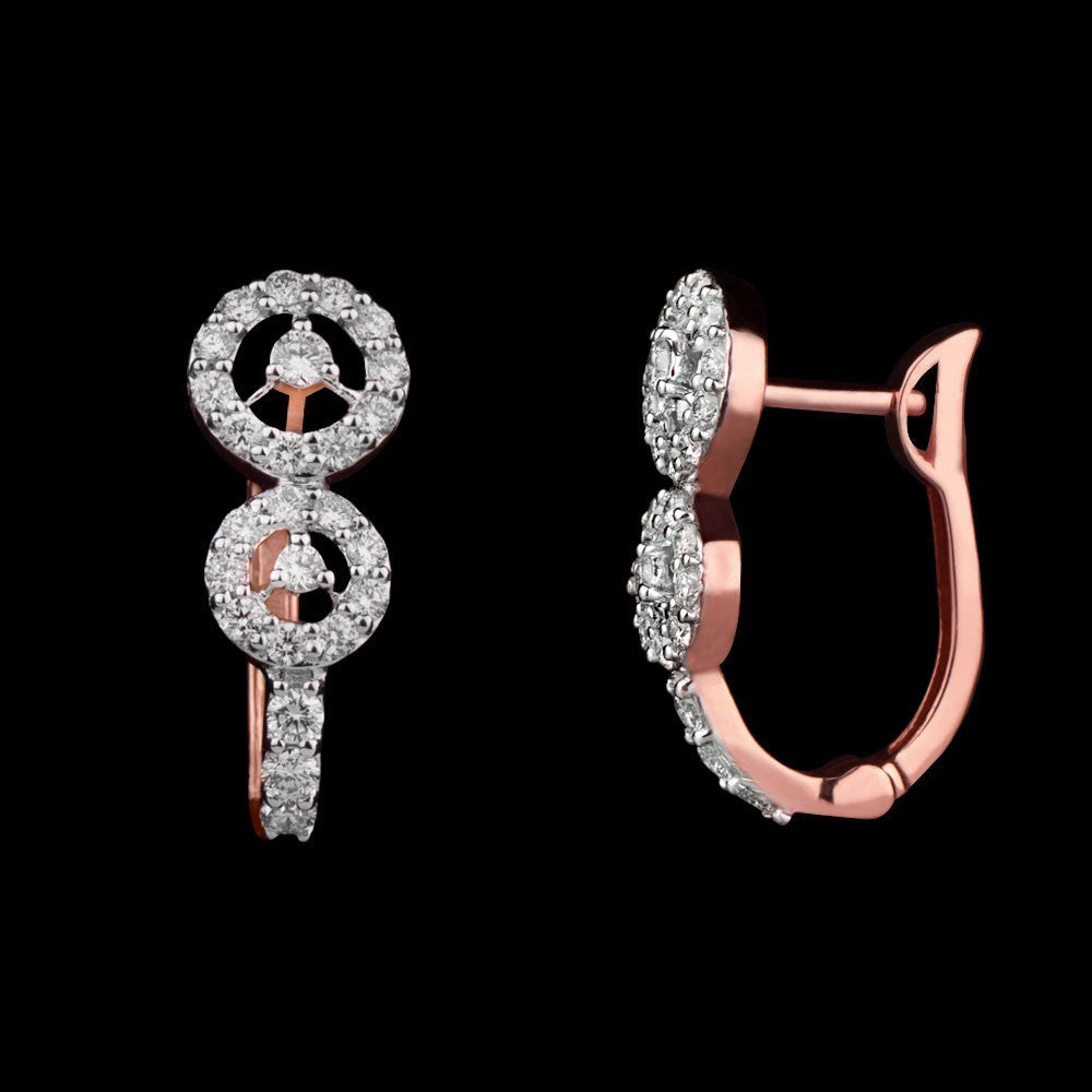 14K Rose Gold Diamond Earrings - 0.63ct VVS-VS-HI