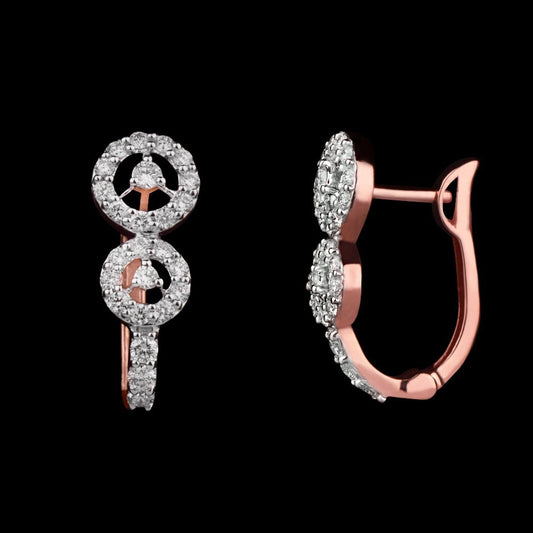 14K Rose Gold Diamond Earrings - 0.63ct VVS-VS-HI