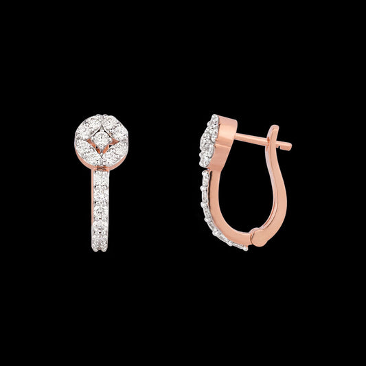 18K Rose Gold Diamond Earrings - 0.8ct VVS-VS-GHI
