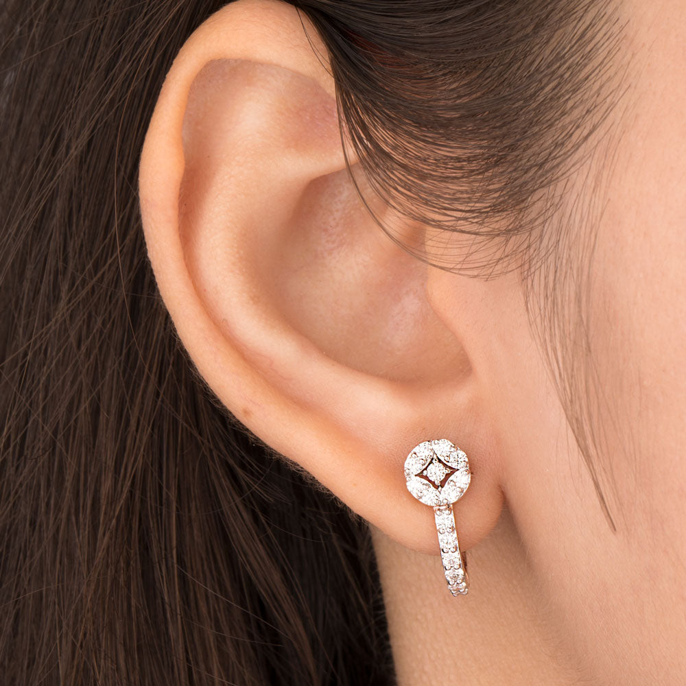 18K Rose Gold Diamond Earrings - 0.8ct VVS-VS-GHI