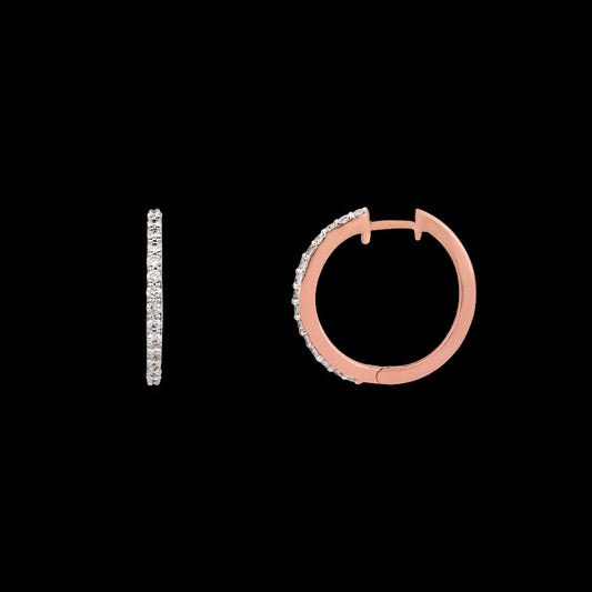 14K Rose Gold Diamond Earrings - 0.38ct VVS-VS-IJ