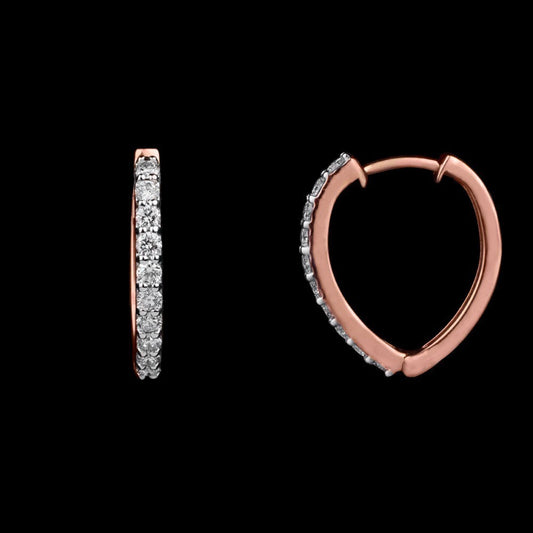 14K Rose Gold Diamond Earrings - 0.36ct VVS-VS-HI