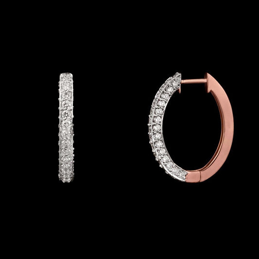 14K Rose Gold Diamond Earrings - 1.31ct VVS-VS-HI