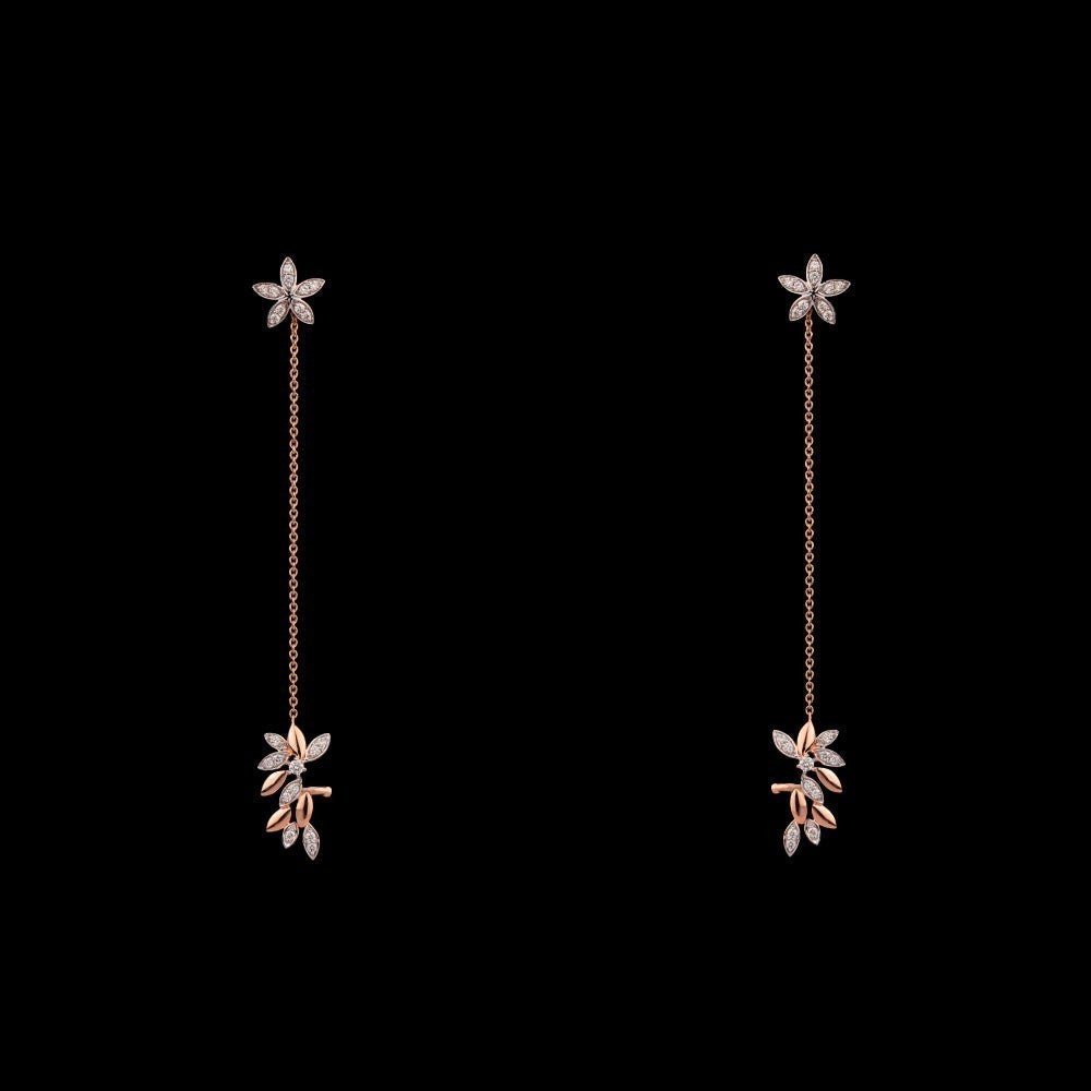 14K Rose Gold Diamond Earrings - 0.42ct VVS-VS-GH