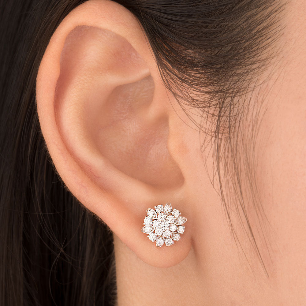 14K Rose Gold Diamond Earrings - 0.79ct VVS-VS-HI