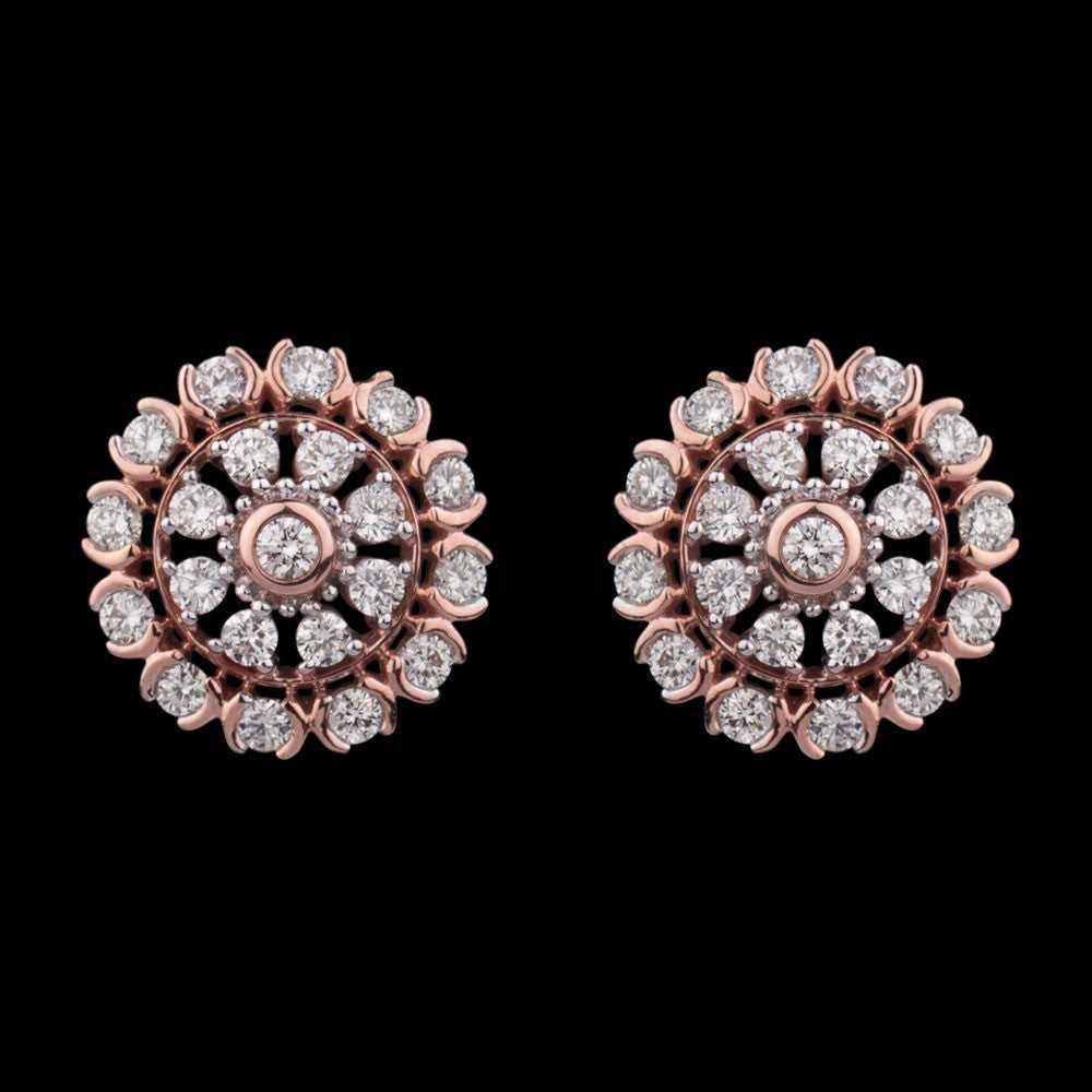 14K Rose Gold Diamond Earrings - 0.74ct VVS-VS-HI