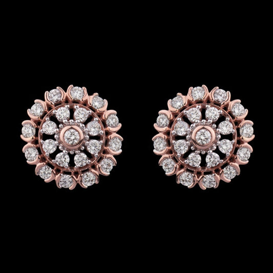 14K Rose Gold Diamond Earrings - 0.74ct VVS-VS-HI