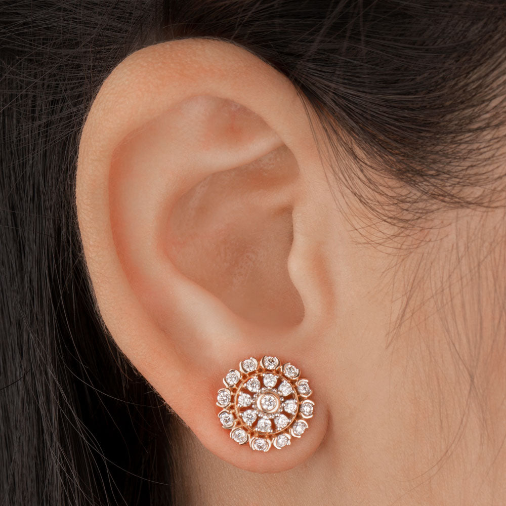 14K Rose Gold Diamond Earrings - 0.74ct VVS-VS-HI