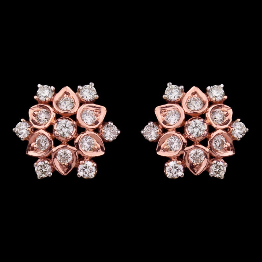 14K Rose Gold Diamond Earrings - 0.62ct VS-SI-GH