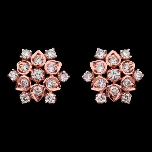 14K Rose Gold Diamond Earrings - 0.62ct VS-SI-GH