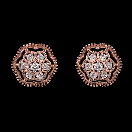 14K Rose Gold Diamond Earrings - 0.26ct VVS-VS-HI