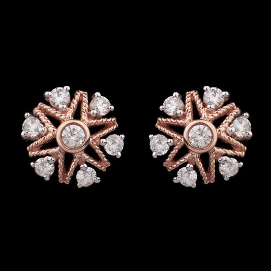 14K Rose Gold Diamond Earrings - 0.26ct VVS-VS-HI