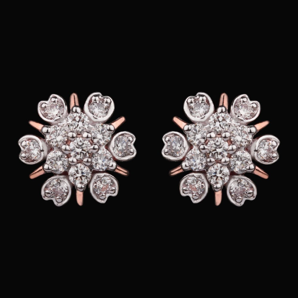18K Rose Gold Diamond Earrings - 0.64ct VS-FG