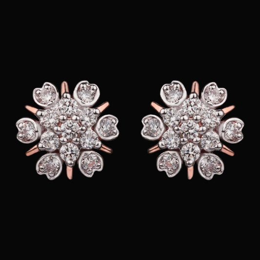 18K Rose Gold Diamond Earrings - 0.64ct VS-FG