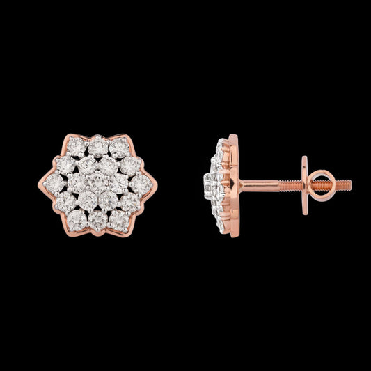 18K Rose Gold Diamond Earrings - 0.801ct VVS-VS-GH