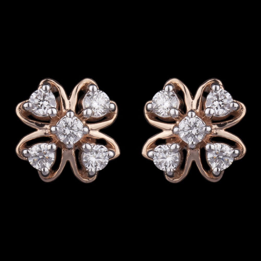 18K Rose Gold Diamond Earrings - 0.23ct VVS-VS-GH