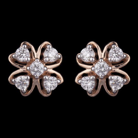18K Rose Gold Diamond Earrings - 0.23ct VVS-VS-GH