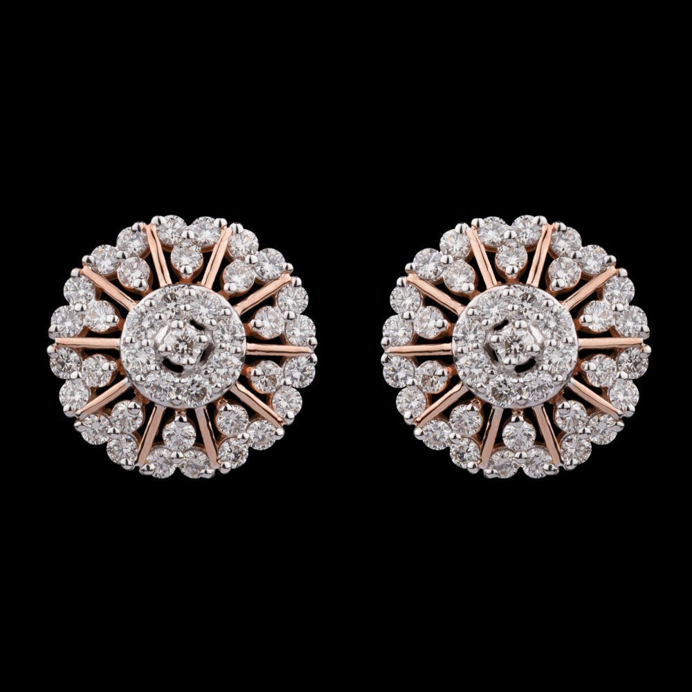 14K Rose Gold Diamond Earrings - 1.41ct VS-SI-HI