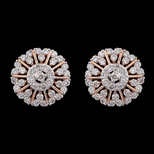 14K Rose Gold Diamond Earrings - 1.41ct VS-SI-HI