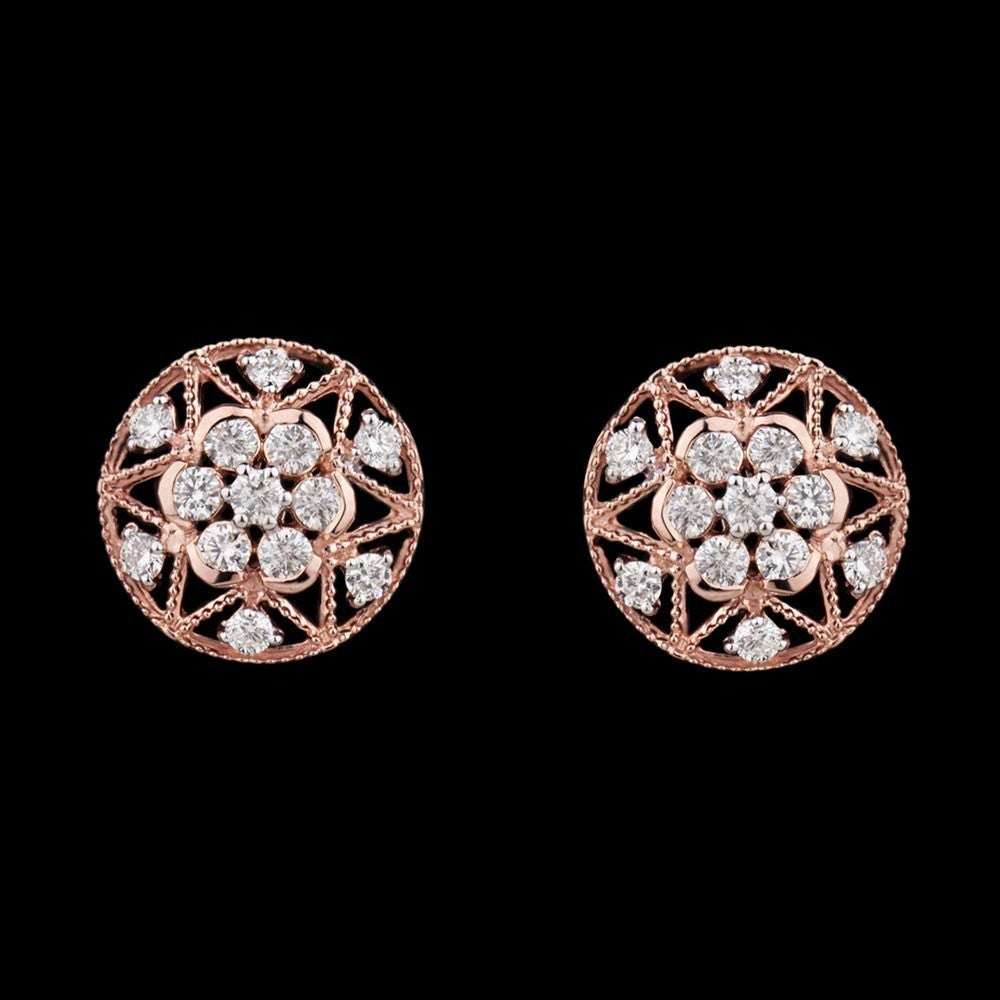 14K Rose Gold Diamond Earrings - 0.54ct VVS-VS-HI
