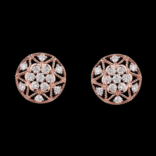 14K Rose Gold Diamond Earrings - 0.54ct VVS-VS-HI