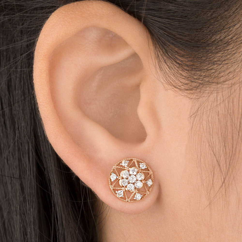 14K Rose Gold Diamond Earrings - 0.54ct VVS-VS-HI