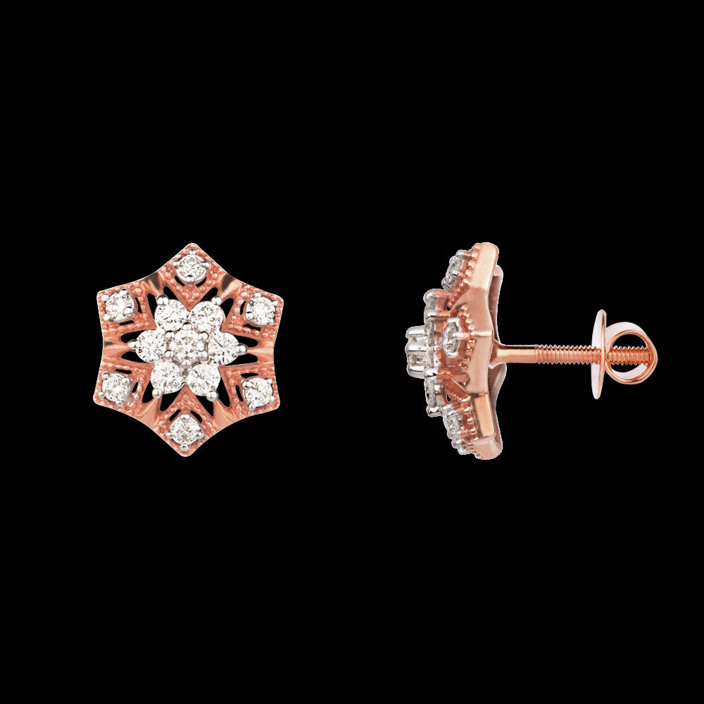 18K Rose Gold Diamond Earrings - 0.56ct VS-GH