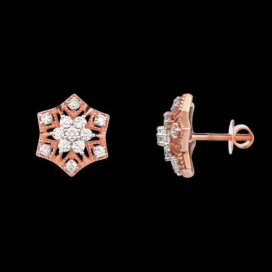 18K Rose Gold Diamond Earrings - 0.56ct VS-GH