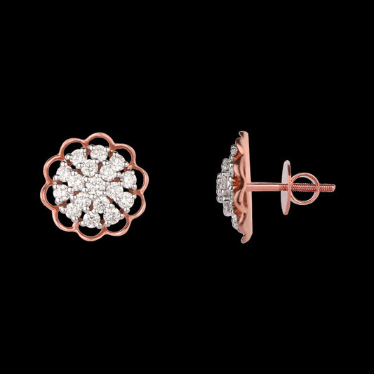 14K Rose Gold Diamond Earrings - 0.76ct VVS-GH