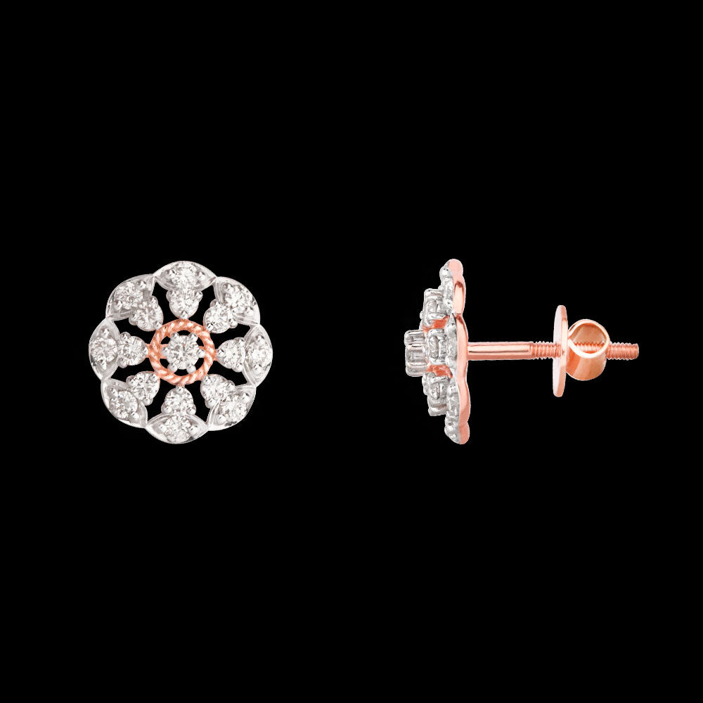 14K Rose Gold Diamond Earrings - 0.74ct VVS-VS-GH