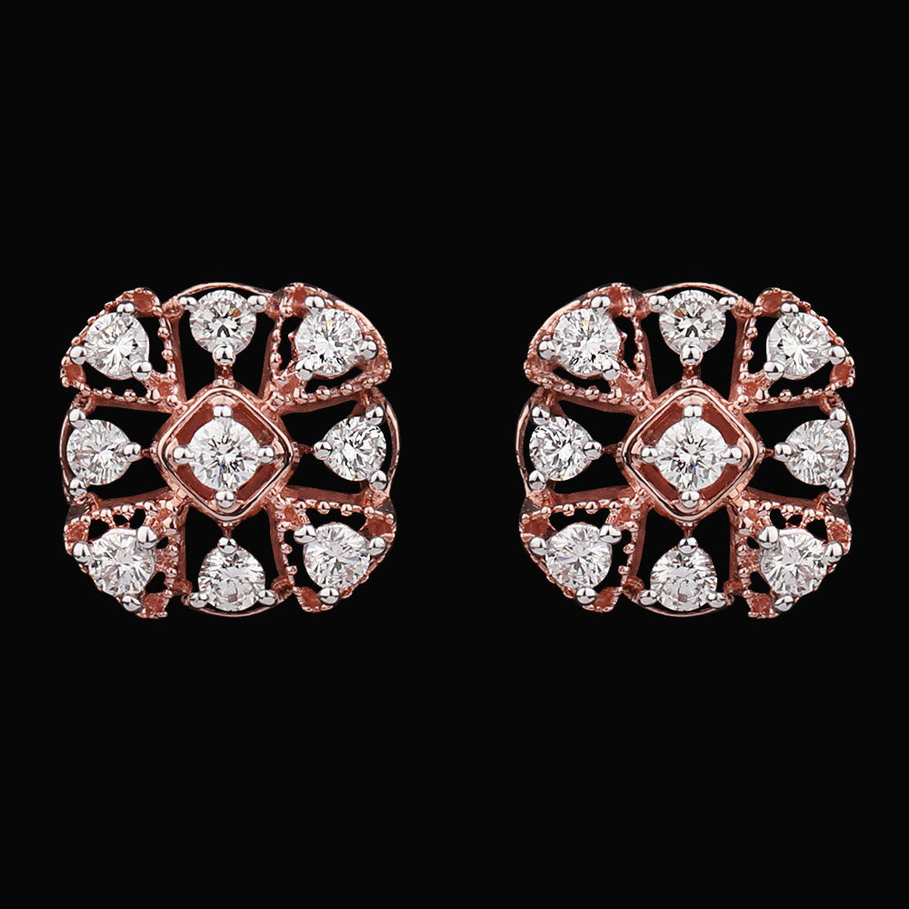 14K Rose Gold Diamond Earrings - 0.39ct VVS-VS-HI